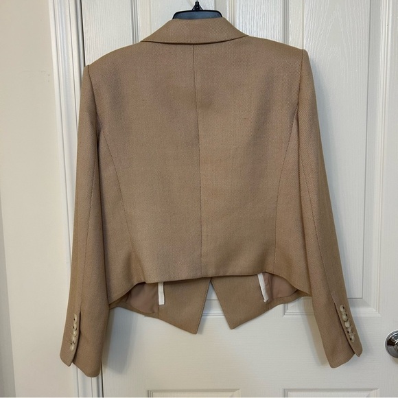 Veronica Beard Hosanna Herringbone Cutaway Dickey Jacket Dark Camel/Light Carmel - Picture 9 of 12